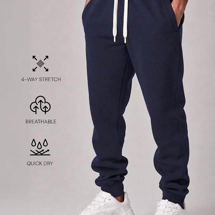 Southpole Men's 1570 Basic Active Fleece Jogger Sweatpants, New Navy, Small