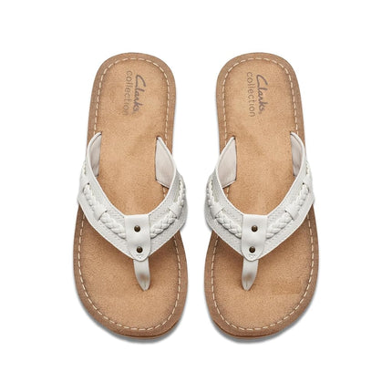 Clarks Women's Fenner Nerice Flip-Flop, Off-White, 6 UK