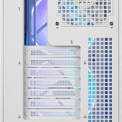 MSI MPG Velox 300R Airflow PZ White - Mid-Tower Gaming PC Case - Tempered Glass Side Panel - 2 x 160 mm Dual Layer Blades Fans - Liquid Cooling Support up to 360mm Radiator - Mesh Panel for Airflow