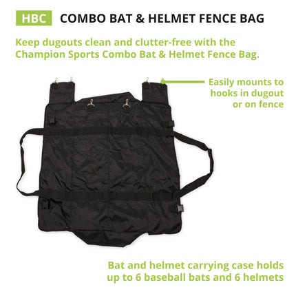 Champion Sports Combination Bat and Helmet Fence Bag