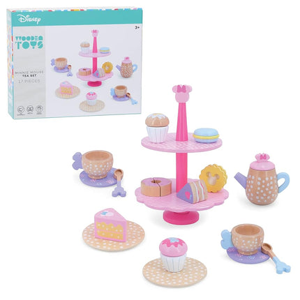Just Play Disney Minnie Mouse Tea Set de Madera, Juego de Imitación, Juguetes Infantiles con Licencia Oficial para Edades de 3 años en Adelante, Exclusivo de Amazon