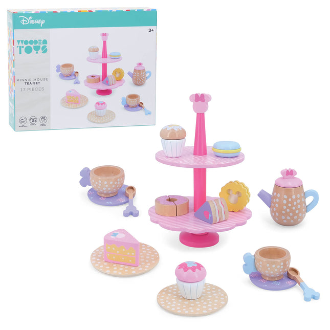 Just Play Disney Wooden Toys Minnie Mouse Tea Set,