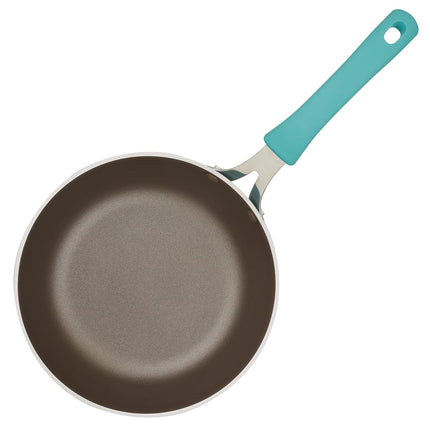 Rachael Ray Cook + Create Nonstick Saucier Pan/Saucepan, 3 Quart, Agave Blue
