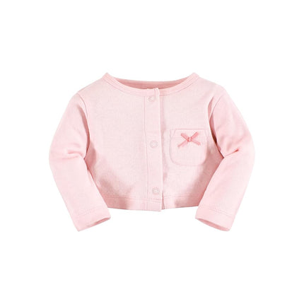 Hudson Baby Baby Girls' Cotton Dress and Cardigan Set, Pastel Butterfly, 3T