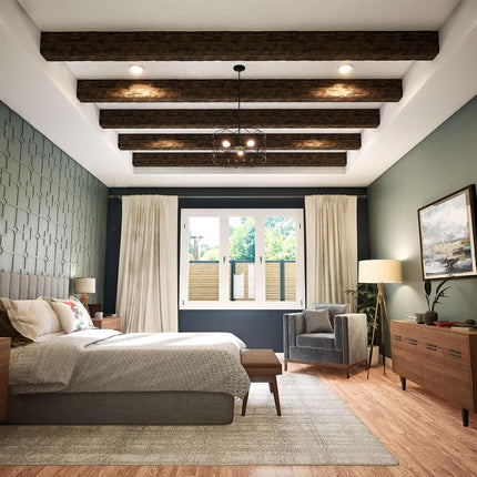 Heritage Timber Salvaged Timber Faux Wood Beam, 3-Sided (U-Beam), 3 1/2"W x 3 1/2"H x 72"L, Kona Brown Finish