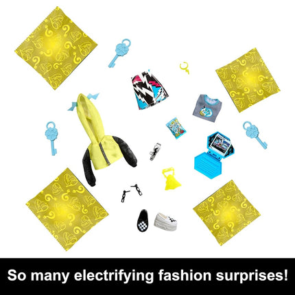 Monster High Doll and Fashion Set, Frankie Stein Doll, Skulltimate Secrets: Neon Frights, Dress-Up Locker with 19+ Surprises, HNF79