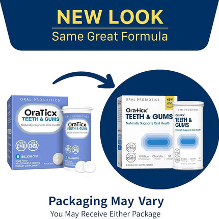 OraTicx Probiotique Dentaire Dents & Gencives, Soutient Naturellement la Santé Bucco-dentaire et l'Immunité, Supplément Probiotique Oral 8 Milliards d'UFC, Saveur Raisin 30 Pastilles 1 Unité
