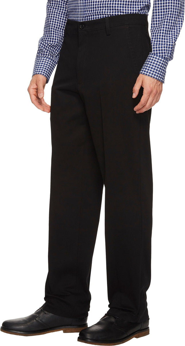 Pantalones caqui informales Dockers para hombre, corte clásico, color negro (elásticos), 38W / 34L