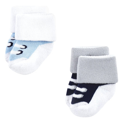 Luvable Friends Unisex Baby Newborn and Baby Terry Socks, Red Navy Sneakers 12-pack, 6-12 Months