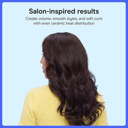 Conair 2-in-1 Double Ceramic Lightweight Hot Air Brush, Smooth Results for All Hair Types, More Shine and Less Frizz, Hair Styler