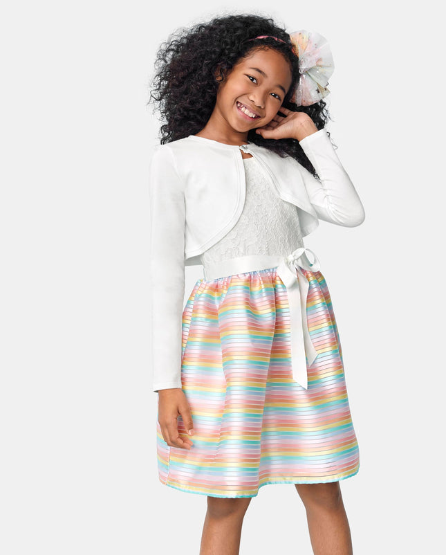 The Children's Place Girls' Long Sleeve Shrug, White, X-Large