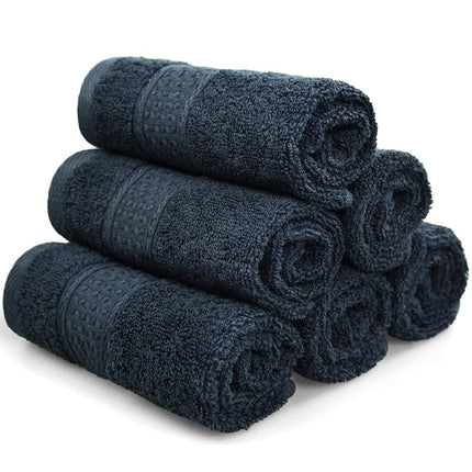Cleanbear Extra Soft Wash Cloths Washcloths Set 6-Pack 13 x 13 Inches, Highly Absorbent Facecloths (Dark Gray)