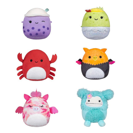 Micromallows Squishmallows Original 6-Pack - Henley the Alicorn, Carlos the Crab, Myrna the Griffin, Poplina the Boba, Anjara the Breakfast Burrito, Joelle the Bigfoot