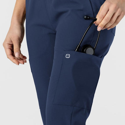 WonderWink Women's Flex-n-Reach Track Scrub Pant, Navy, Small