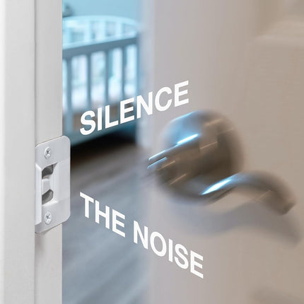 Door Silencer Strike Plate - Flexible, Noise Eliminating Fix for Loud Doors Fits with No Modifications, Stops Slamming Noise Perfect for Nursery, Bedroom, Sleepers, Auditory Issues (White, Five Pack)