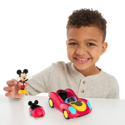Disney Junior Mickey Mouse Funhouse Vehículo Transformable, Mickey Mouse, Coche de Juguete Rojo, Preescolar, Juguetes para Niños de 3 Años en Adelante de Just Play