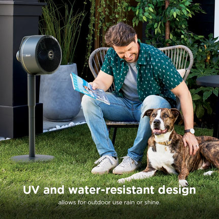 Shark FlexBreeze Pedestal & Tabletop Oscillating Fan with Remote, Indoor & Outdoor, Portable, Corded & Cordless with InstaCool Misting Attachment, White, FA222WH