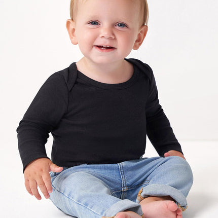 Gerber Unisex Baby Long Sleeve Solid Onesies Multi-pack Interlock 180 Gsm, Black, 12 Months