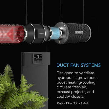 AC Infinity CLOUDLINE PRO T8, Quiet 8” Inline Duct Fan with Temperature