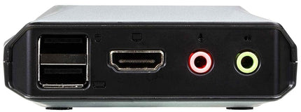 ATEN 2-Port USB 4K HDMI Cable KVM Switch with Remote Port Selector CS22H (up to 4096 x 2160 @ 60Hz, HDCP 2.2) For Windows, Mac, Linux - One KVM console controls two USB HDMI computers
