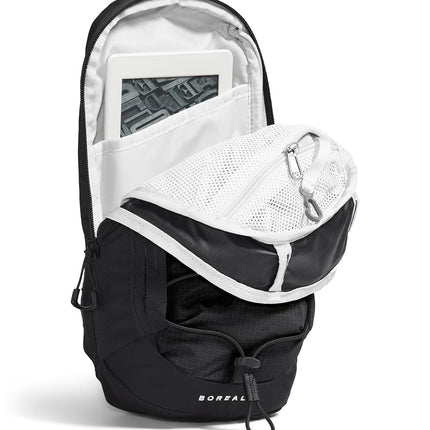THE NORTH FACE Borealis SIing Bag | Crossbody Adjustable Strap, Water Repellent Finish, Multiple Compartments, Tablet Sleeve, Gardenia White/Tnf Black, One Size, Borealis Sling Bag