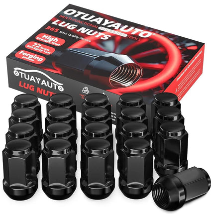 OTUAYAUTO M12x1.5 Lug Nuts, 20PCS Black Closed End