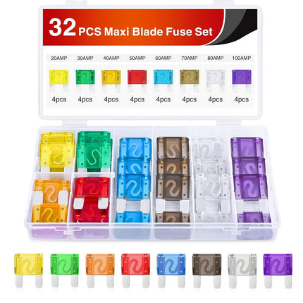 Nilight 32 Pcs Blade Fuses Maxi APX Replacement Fu