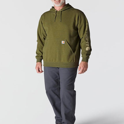 Carhartt Men's Midweight Sleeve Logo Hooded Sweatshirt (Regular and Big & Tall Sizes) Sweatshirt (Pack of 1), S