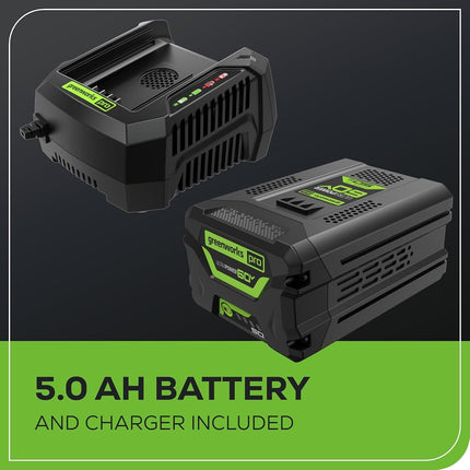 Greenworks 60V 550 CFM Brushless Backpack Blower, 5.0Ah Battery and 6A Charger