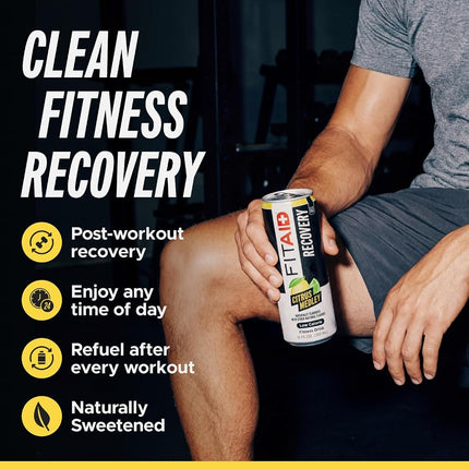 FITAID Recovery Blend, 100% Clean and Paleo Friendly, BCAAs, Glucosamine, Electrolyes, L-Glutamine, L-Arginine, Turmeric, Naturally Sweetened, Vegan 355ml Cans (Pack of 24)