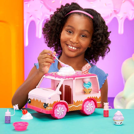 Yummiland Lipgloss Truck - Kids Lip Gloss, Includes 2 Num Noms, 2 Lip Gloss Making Kits with Chocolate and Birthday Cake Flavours, Suitable for Kids Ages 4 and Up