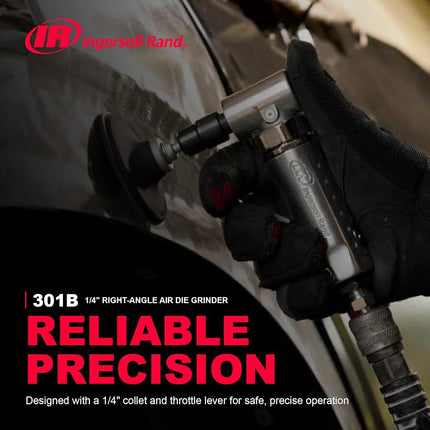 Ingersoll Rand Die Grinder 301B, Replaced by 301B-M, 6mm Collet Right Air Die Grinder, 21,000 RPM, Ball-Bearing Construction, Housing, Lightweight, 1-Unit, Angle, Aluminium, Value