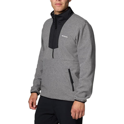 Columbia Men's Sequoia Grove Half Zip Fleece, City Grey Heather/Black, S