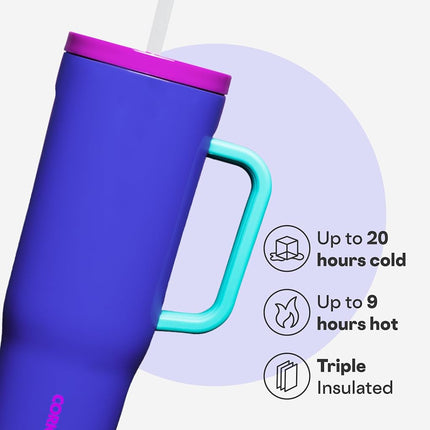 Corkcicle Cruiser Insulated Tumbler - Keeps Drinks Cold 20 Hours - Triple-Insulated Stainless Steel - Spill-Proof Lid - Summer Drinkware Gift - Keeps Drinks Ice Cold - 40 oz - River Rock