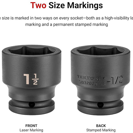 TEKTON 3/4 Inch Drive x 40 mm 6-Point Impact Socket | SID32140
