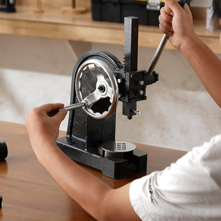 VEVOR Arbor Press, 1 Ton Manual Arbor Press with Handwheel, 15cm Maximum Height, Cast Iron Heavy-duty Manual Desktop Arbor Press, Precision Hand Press for Stamping, Bending, Stretching, Forming