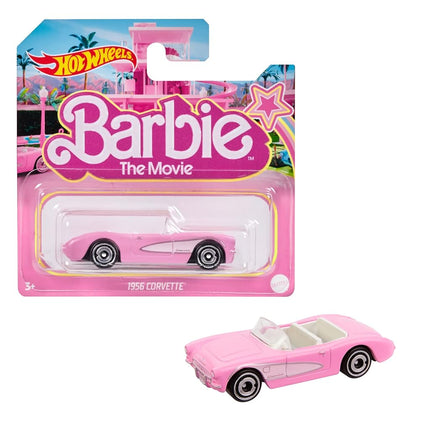 Hot Wheels  Barbie Die-Cast Pink Corvette in 1:64 Scale, Toy Car Modelled on the Corvette in Barbie The Movie with Film-Themed Packaging, HPR54