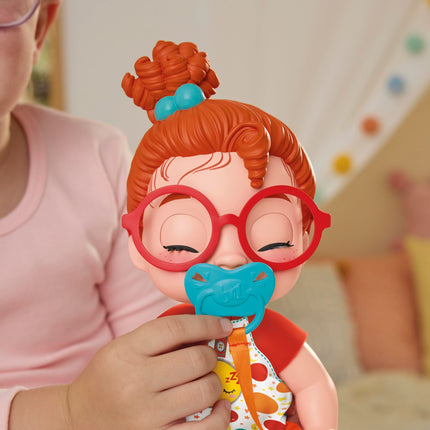 Set de muñeca bebé Baby Alive Lil Dreamer Dottie Doodle, pelo rojo, temática divertida de pijamada, juguetes preescolares para niñas y niños de 3 años en adelante
