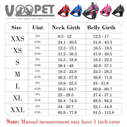 voopet Emotional Support Dog Harness, Professional Service Dog Vest Harness for Small Medium Large Dogs, Reflective Breathable and Adjustable No Pull/Choke ESA Essential Harness