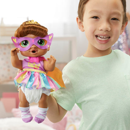 Baby Alive Super BFF Sophia Sparkle, muñeca de juguete de 28 cm con pelo castaño, para disfrazar, para niñas y niños a partir de 3 años (exclusivo de Amazon)