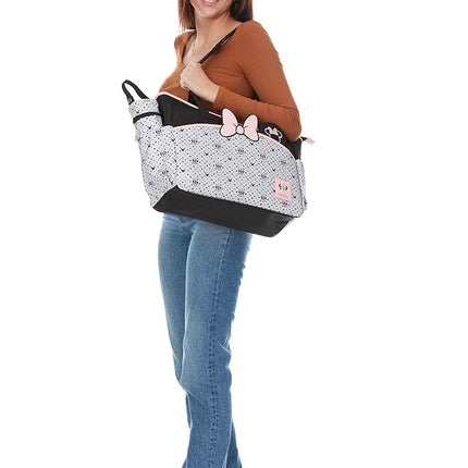 Disney Unisex Baby Cudlie Diaper Tote Moms | Large Spacious Travel Boy and Girl | 17-inch Multi-Functional Bag, Mickey Mouse Print