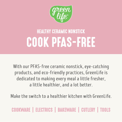 Olla de cocción lenta GreenLife Cook Duo saludable de cerámica antiadherente de 6 cuartos, sin PFAS, temporizador digital, piezas aptas para lavavajillas, rosa suave