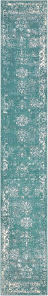 Unique Loom 3137808 Sofia Collection 2 Feet (2' x 13') Runner Traditional Oriental Distressed Vintage Area Rug, 2.5 x 13, Turquoise