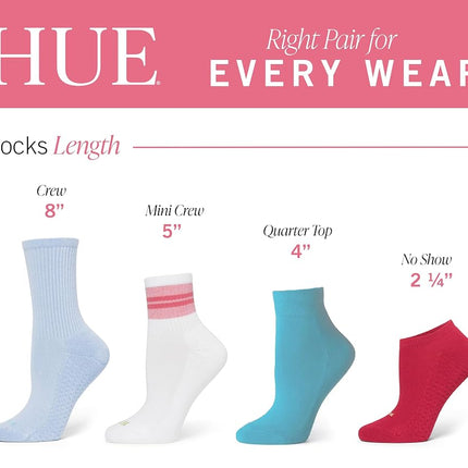 HUE Women's Air Sport 3 Pair Pack Mini Crew Socks, Nautical, One size
