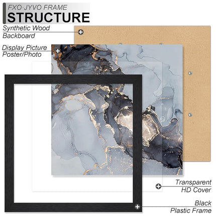 Fxojyvo 16x16 Frame Set of 3 for Picture Photo Poster Square Wall Mount