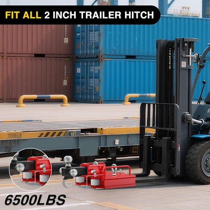 Nilight Forklift Trailer Hitch Attachment Fits 2 Inch Receiver 6500 LBS Capacity Clamp on Dual Pallet Forks Forklift Tow Hitch Attachment Universal Forklift Ball Hitch Mount Trailer Towing Adapter