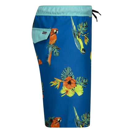 Hurley Boys' Pull on Swim Trunks, Neptune Blue/Parrot Floral, 2T
