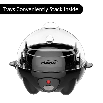 Brentwood Appliances TS-1045BK Electric Egg Cooker with Auto Shutoff (Black), One Size,