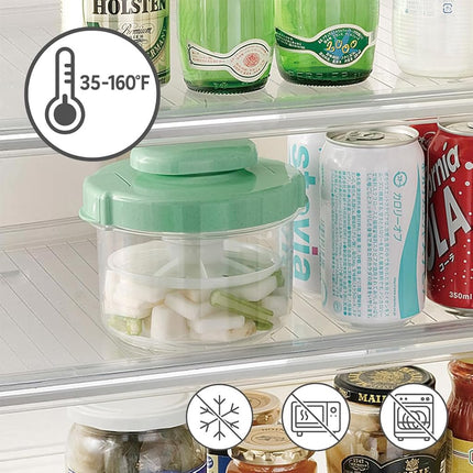 Instant Pickle Maker Vegetable Press Tsukemono Container Round Made in Japan BPA Free (Green 1.6L)