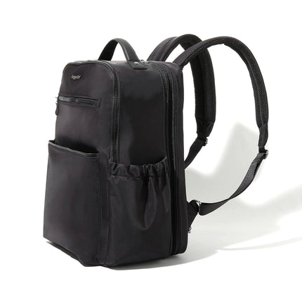 Baggallini Women's Tribeca Expandable Laptop Backpack, Black Twill